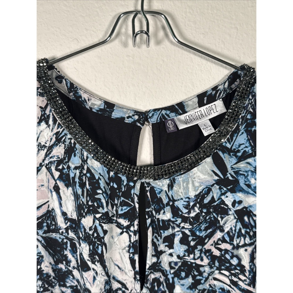 JLO Jennifer Lopez Tunic Blouse Top Shirt Women Large Asymmetric Hem - Picture 2 of 3